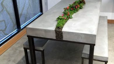бетонный стол и стул
